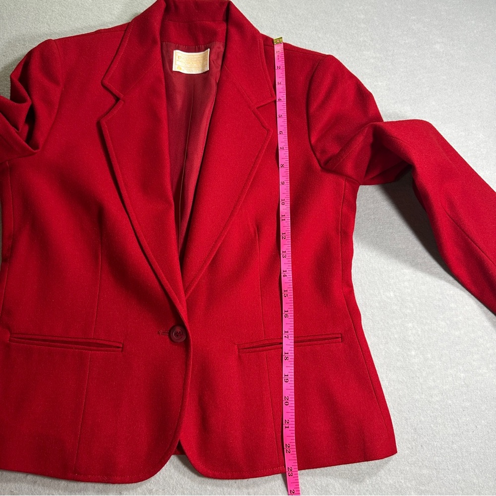 Vintage Pendleton Wool Blazer Womens 8 Red Single Button‎ Classic Made In USA - Picture 3 of 10